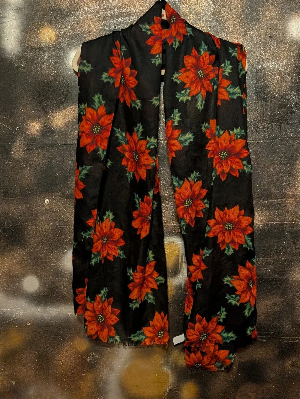 Black Floral Poinsettia Wide Leg Jumpsuit - Unbranded